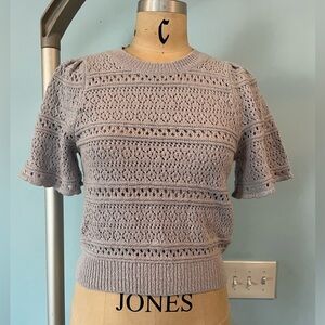 NWOT Madewell Crocheted Sweater Top - Medium - Iced Fog Lavender